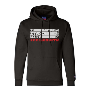 I Stand With Immigrants - Mid-Weight Black Hoodie